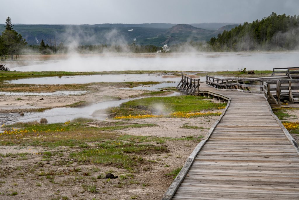Firehole Lake Drive in Yellowstone National Park