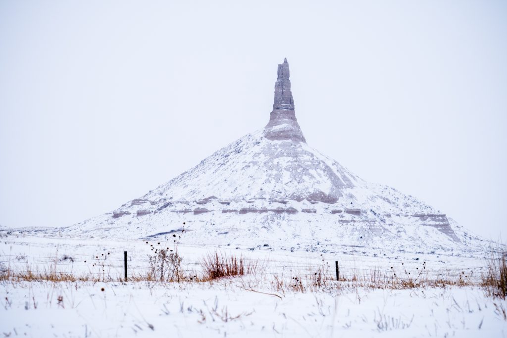 Chimney Rock Nebraska along the Oregon Trail - taken with a telephoto lens