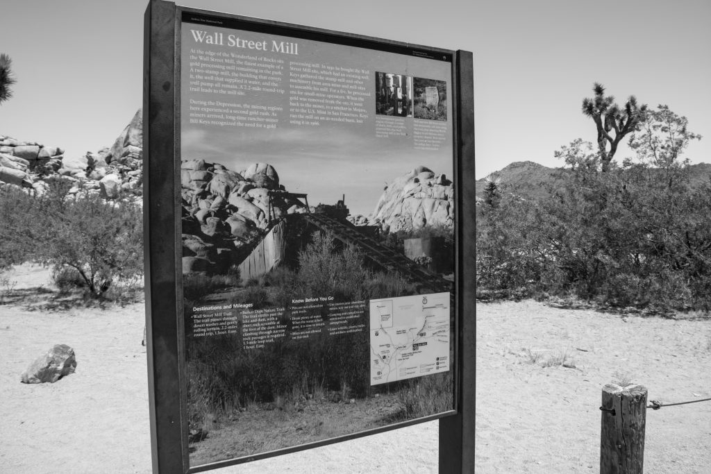 Joshua Tree National Park Wall Street Mill Trailhead
