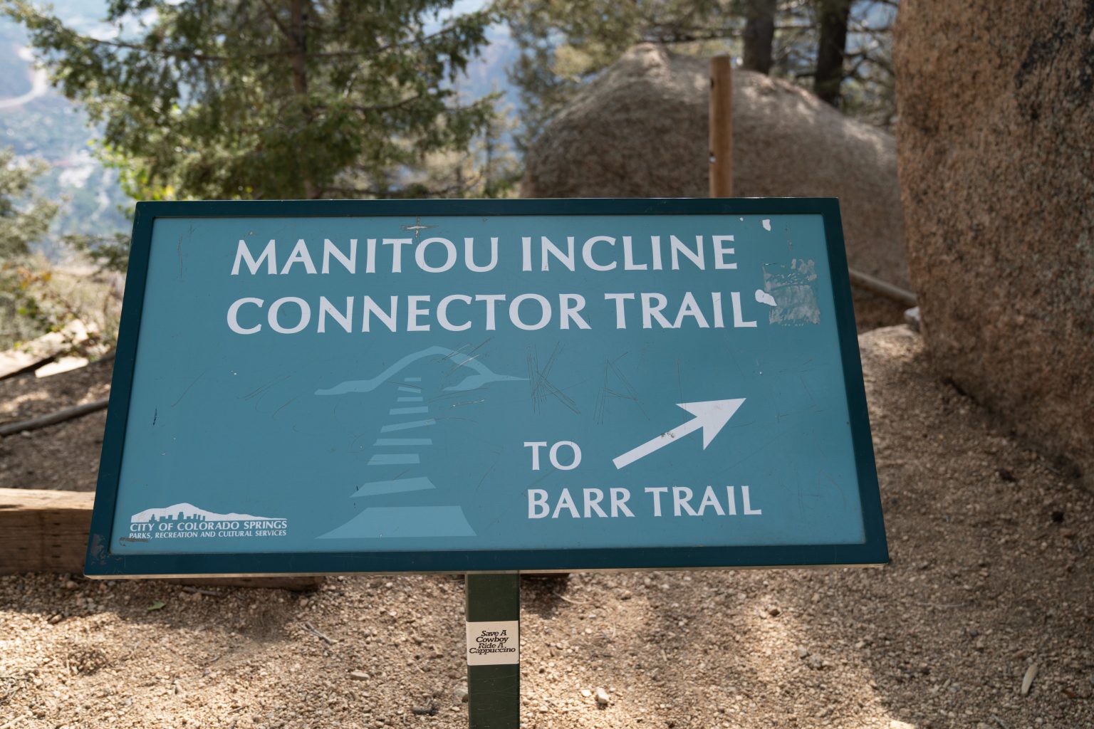 Manitou Sign Hiking the Manitou Incline in Colorado – But First, Gift Shop