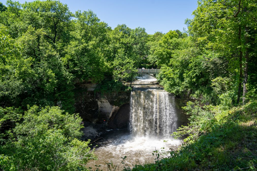 Minneopa Falls waterfall at Minneopa State Park in Mankato Minnesota
