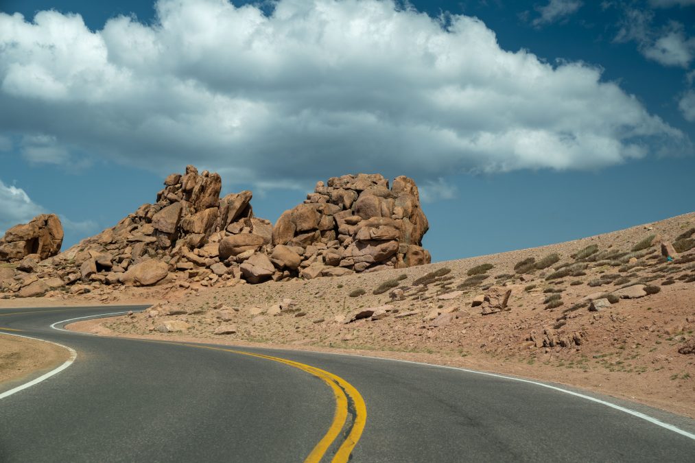Pike's Peak toll road as you get higher and higher