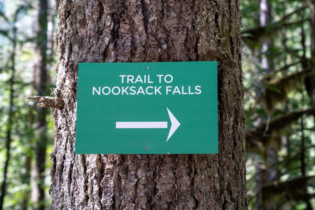 Trail to Nooksack Falls waterfall