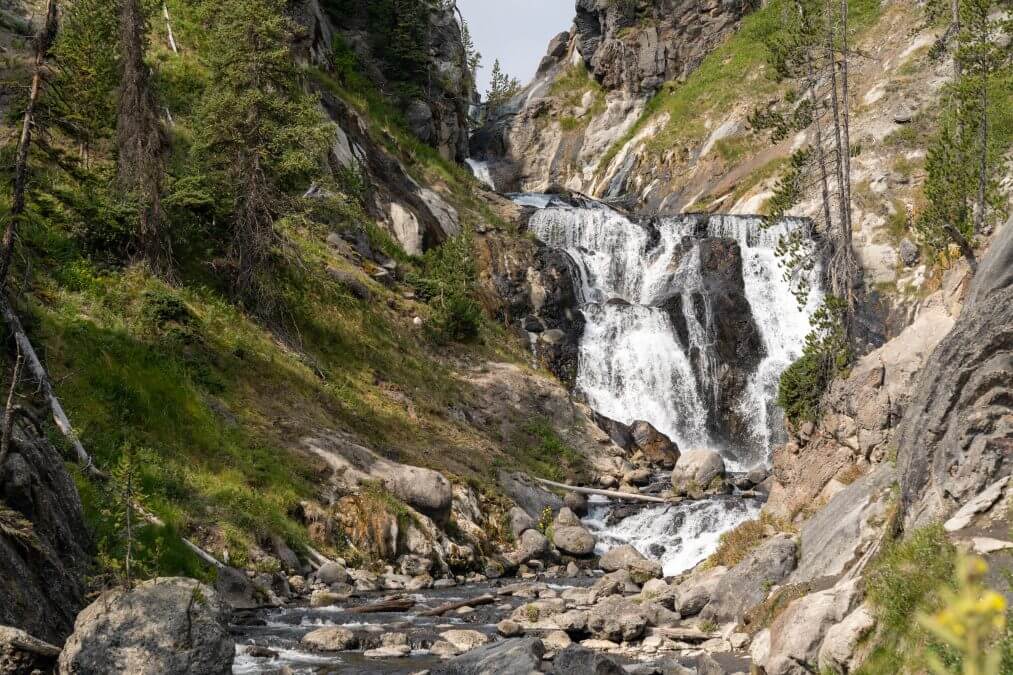 Mystic Falls waterfall in Yellowstone