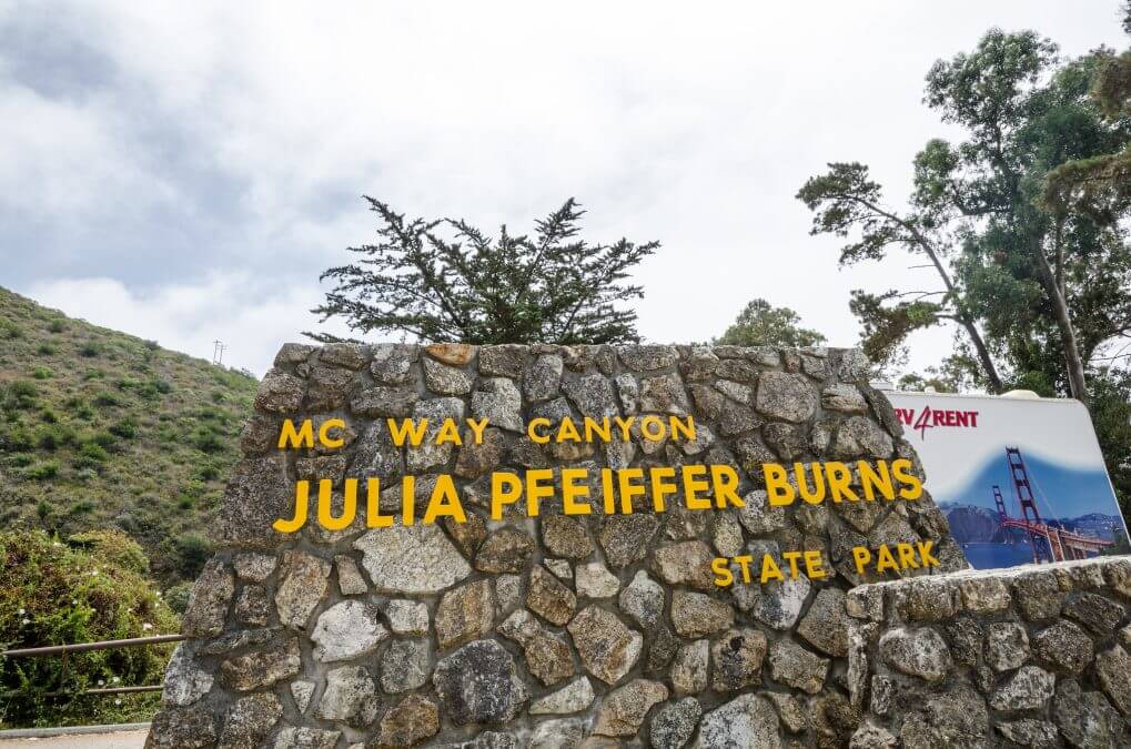 Sign for Julia Pfeiffer Burns State Park