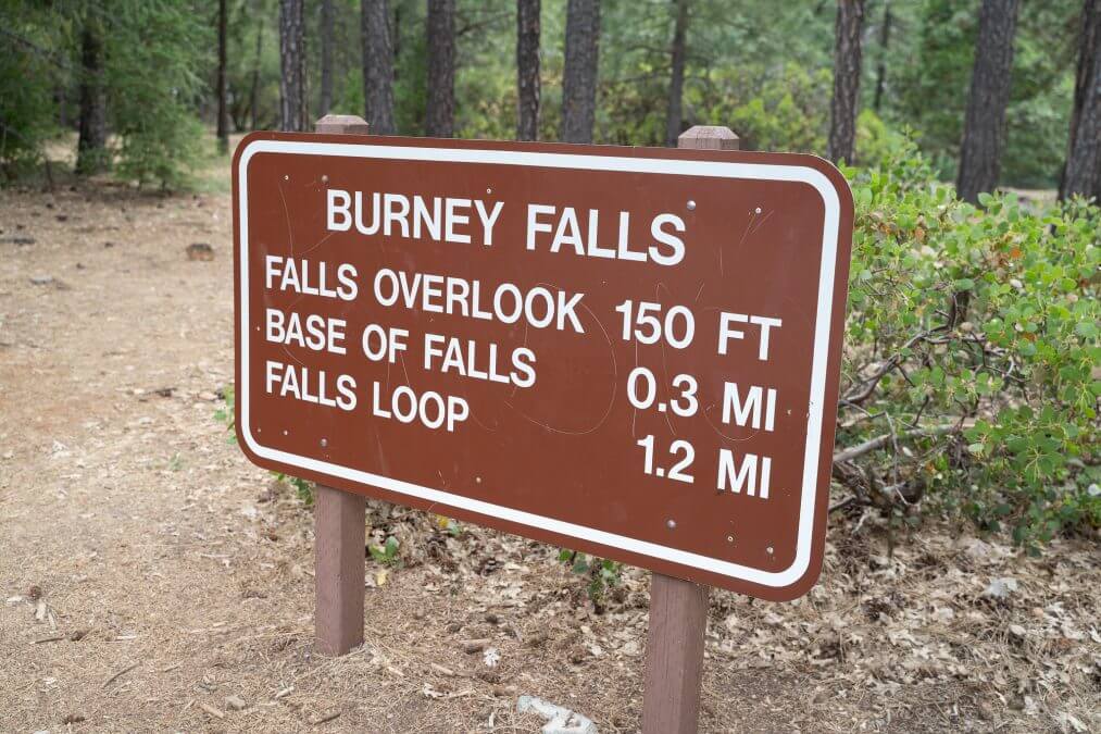 Burney Falls California sign