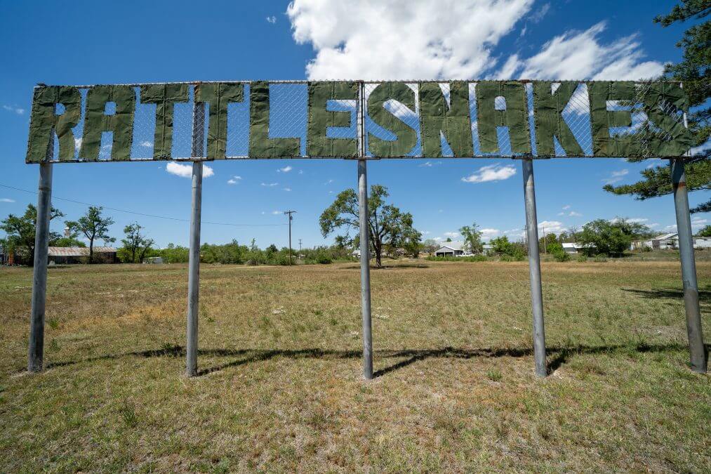 Rattlesnakes sign - McLean Texas Route 66