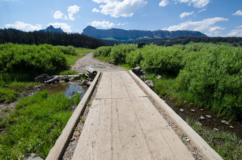 The hike to upper brooks lake in Wyoming near Dubois