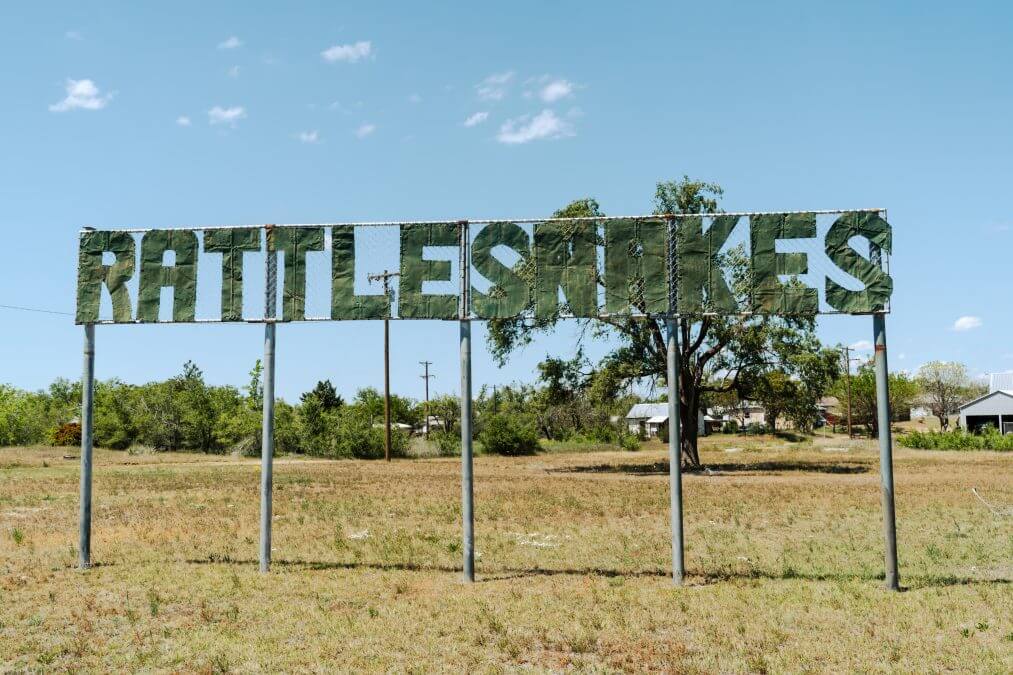 Rattlesnakes sign - McLean Texas - Route 66