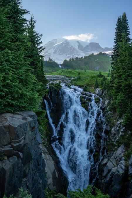 Myrtle Falls in Mt Rainier National Park in Washington State