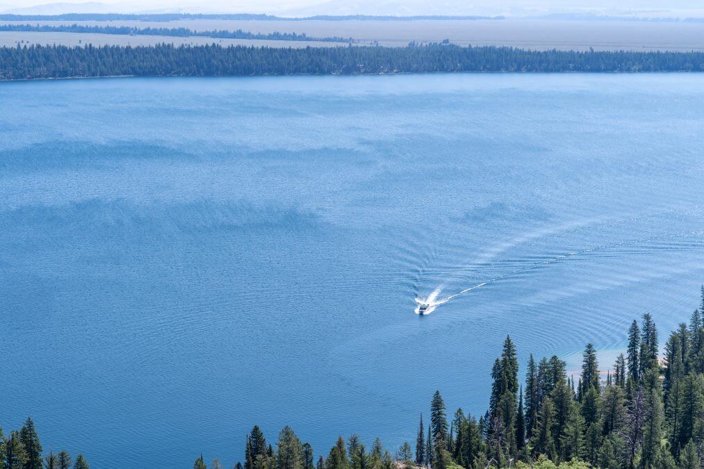 Boat shuttles across Jenny Lake