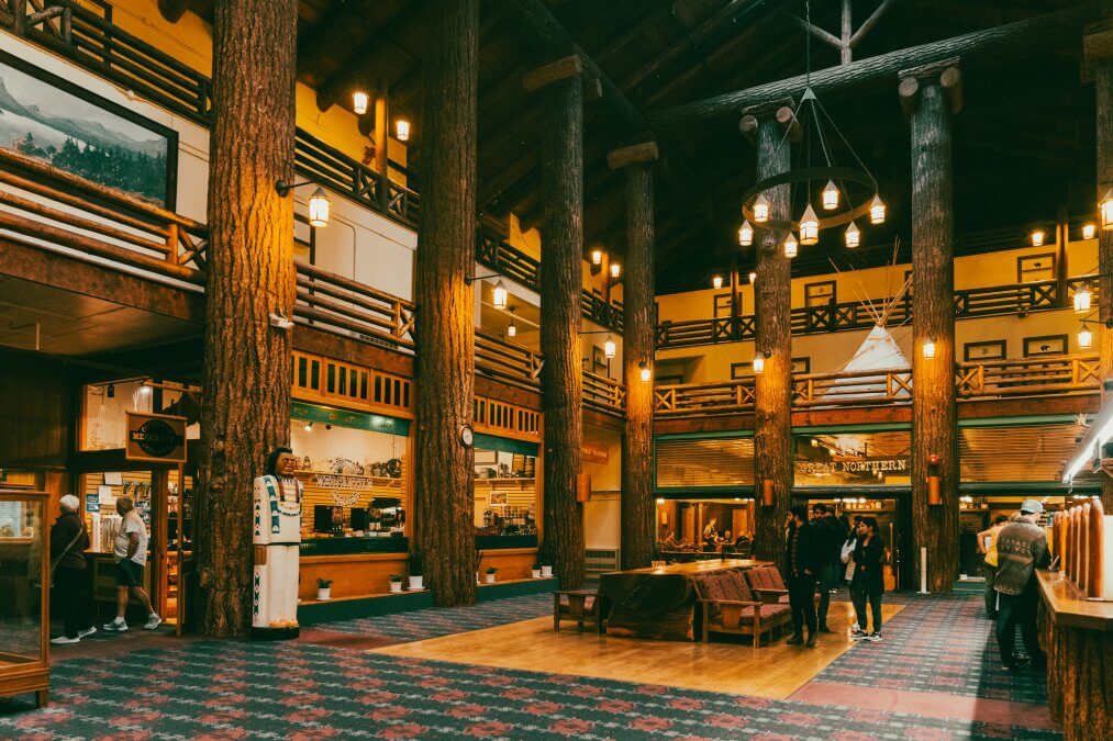 Inside the Glacier Lodge in East Glacier Montana